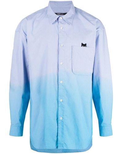 ZZERO BY SONGZIO Gradient-print Draped Shirt - Blue