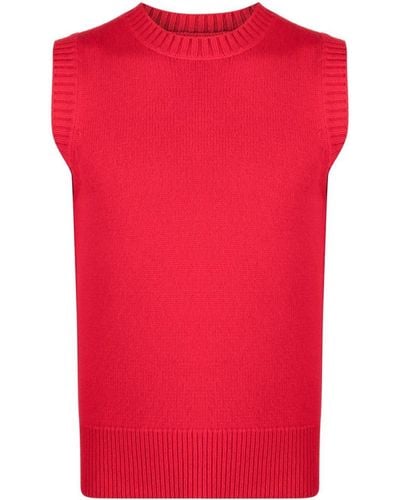 Extreme Cashmere Crew-neck Sleeveless Sweater - Red