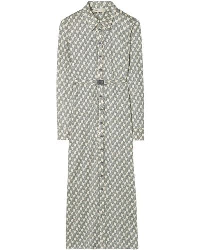 Tory Burch Pattern-print Midi Shirtdress - Gray