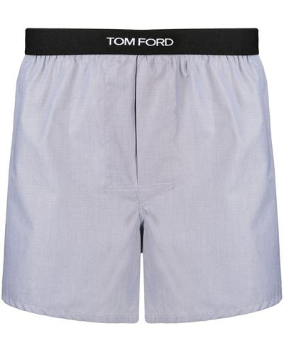 Tom Ford Boxershorts mit Logo-Bund - Grau