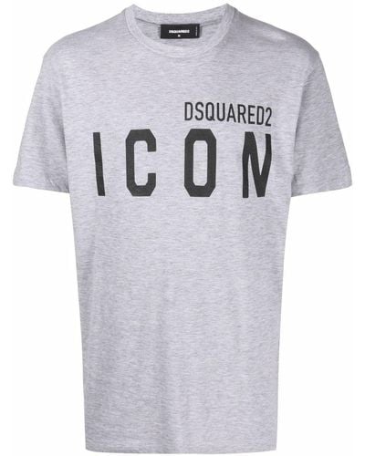 DSquared² T-shirt Met Logoprint - Grijs