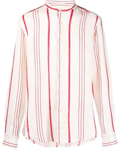 Peninsula Stripe-print Long-sleeved Shirt - Pink