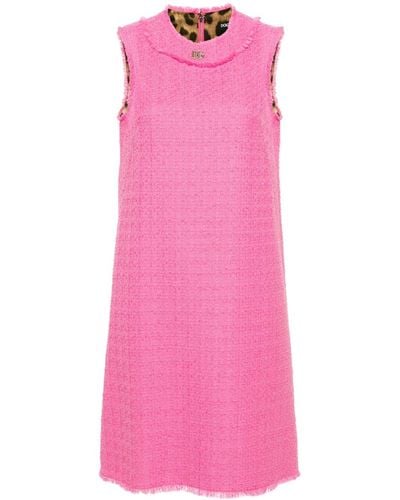 Dolce & Gabbana Ärmelloses Tweed-Minikleid - Pink