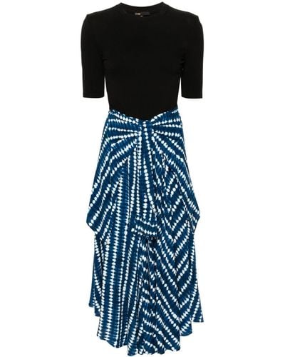 Maje Midi-jurk Met Abstract Patroon - Blauw