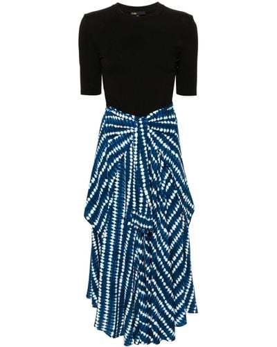 Maje Vestido midi con motivo abstracto - Azul