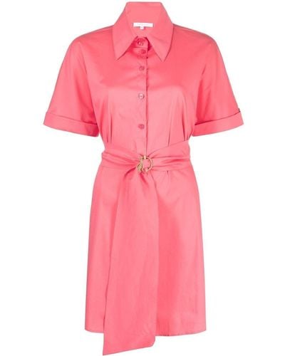 Patrizia Pepe Belted Shirt Dress - Pink