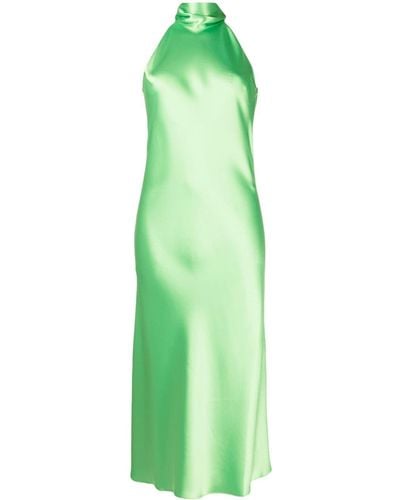 Galvan London Satijnen Midi-jurk - Groen