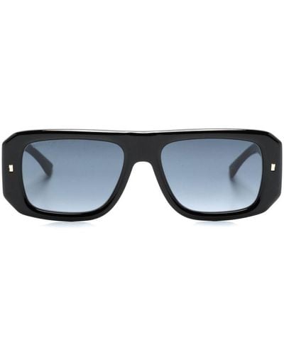 DSquared² Logo-print Pilot-frame Sunglasses - Blue