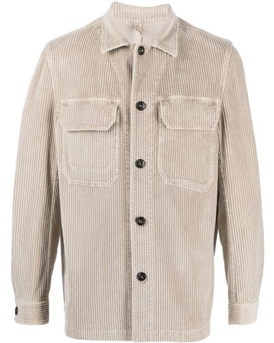 Luigi Bianchi Button-up Corduroy Shirt Jacket - Natural