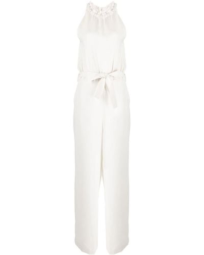 P.A.R.O.S.H. Sleeveless Wide-leg Jumpsuit - White