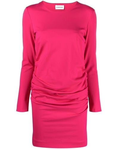 P.A.R.O.S.H. Gathered-detail Long-sleeve Dress - Pink