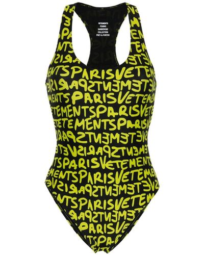 Vetements Logo-print Swimsuit - Green