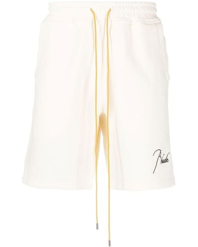 Rhude Logo-embroidered Track Shorts - White
