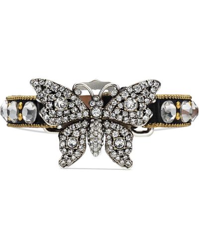 Gucci Schmetterling Armband mit Kristallen - Mettallic