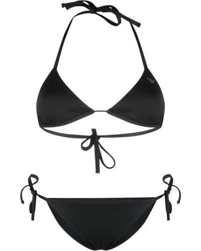 EA7 Logo-embellished Bikini Set - Black