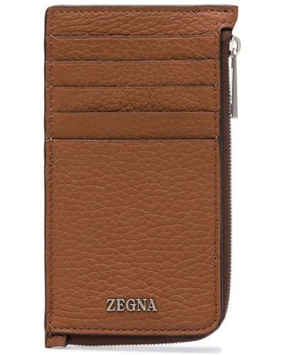 Zegna Logo-plaque Leather Wallet - Brown