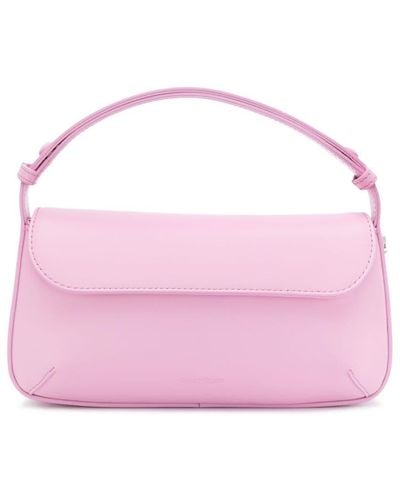 Courreges Sleek Leather Shoulder Bag - Women's - Calf Leather/polyamide/polyurethane - Pink