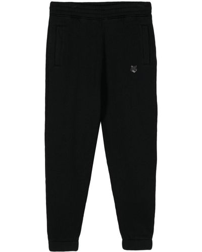 Maison Kitsuné Pantalon de jogging à logo brodé - Noir