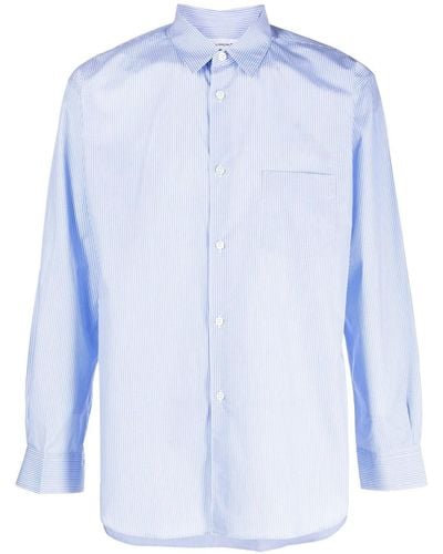 Comme des Garçons Micro-stripe Cotton Shirt - Blue