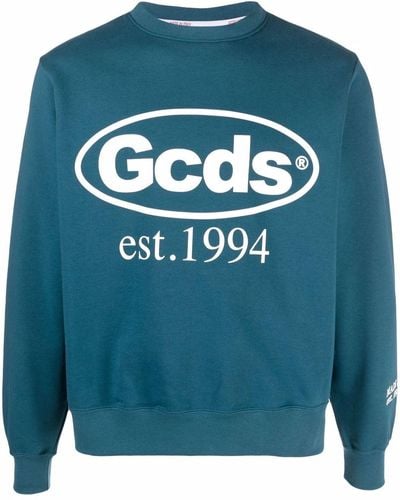 Gcds Sweater Met Logoprint - Blauw