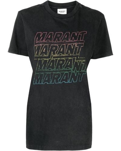 Isabel Marant Zoeline T-Shirt mit Logo-Print - Schwarz