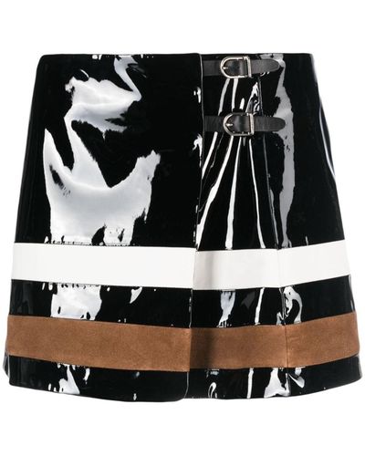DURAZZI MILANO Buckle-fastening Patent-leather Miniskirt - Black