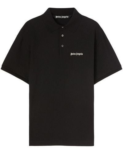 Palm Angels Poloshirt Met Geborduurd Logo - Zwart