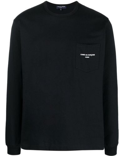 Comme des Garçons Logo-print Pocket Long Sleeves T-shirt - Black