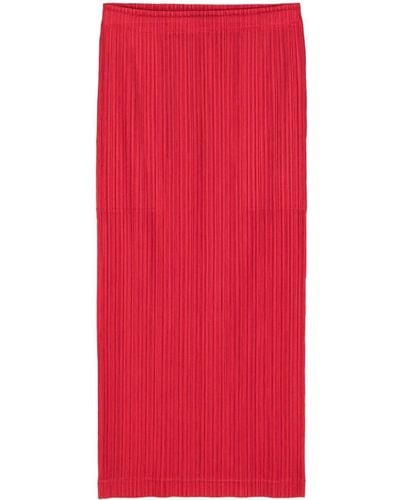 Pleats Please Issey Miyake Gonna midi Thicker Bottoms 1 plissé - Rosso