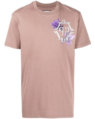 Philipp Plein T-Shirt mit Logo-Print - Pink