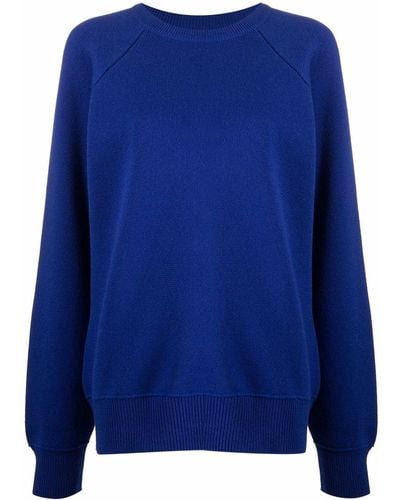 Barrie Crewneck Cashmere-cotton Sweatshirt - Blue