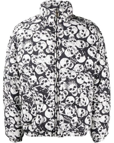 ERL Skull-print Hooded Padded Jacket - Black