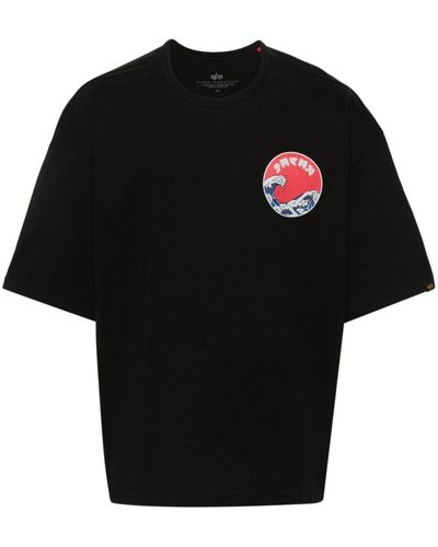 Alpha Industries Camiseta con estampado gráfico - Negro