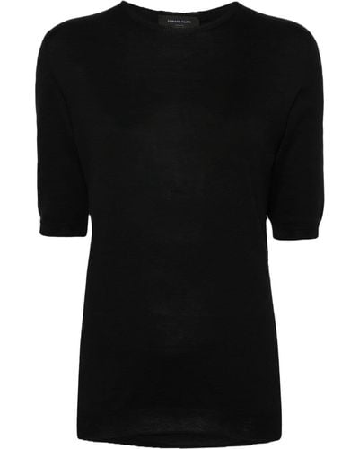 Fabiana Filippi Fine-knit Short-sleeved Sweater - Black