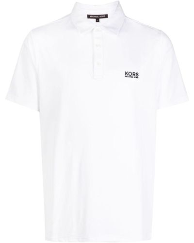Michael Kors Logo lettering Polo Shirt in White for Men Lyst UK