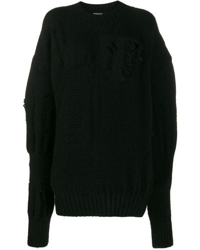 Ann Demeulemeester Distressed Effect Sweater - Black