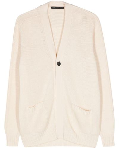 Low Brand Knitted Cotton Cardigan - Natural