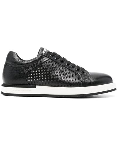 Casadei Perforated Low-top Sneakers - Black