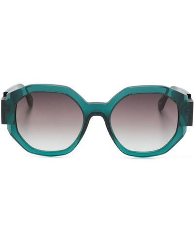 Face A Face Notchi 2 Geometric-frame Sunglasses - Blue