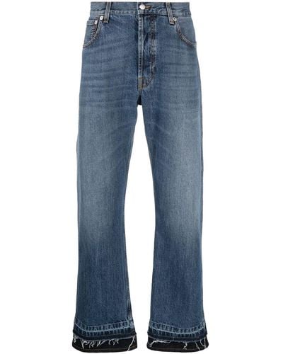 Alexander McQueen Gerade Cropped-Jeans - Blau