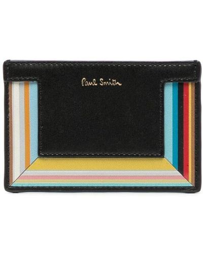 Paul Smith Stripe-detail Leather Cardholder - White