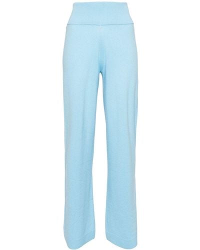Allude Straight-leg Knitted Pants - Blue