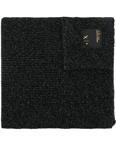 Armani Exchange グリッター ニットスカーフ - ブラック