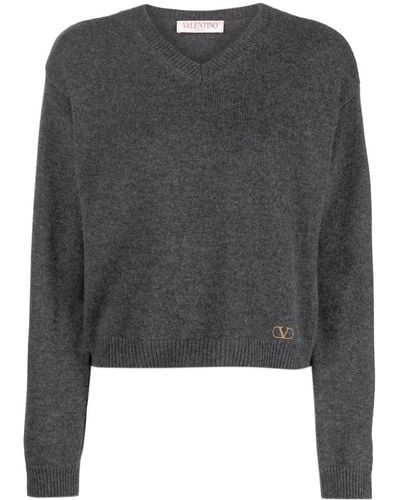 Valentino Garavani Vlogo Cashmere Sweater - Grey