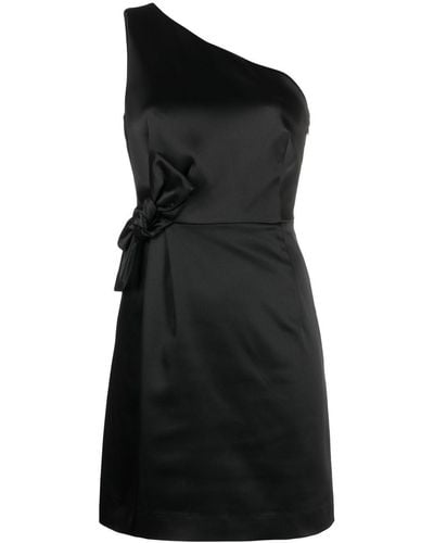 P.A.R.O.S.H. One-shoulder Bow-detail Minidress - Black