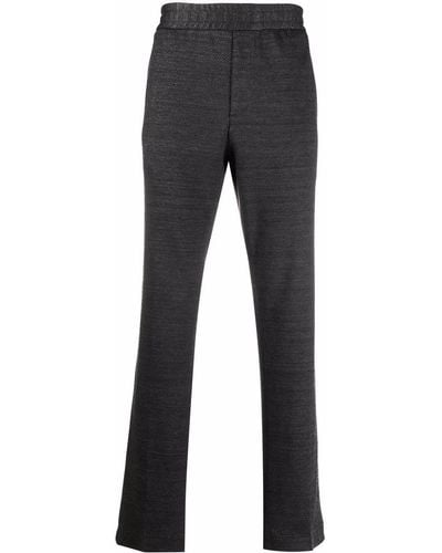 Ferragamo Elasticated-waistband Straight-leg Trousers - Grey