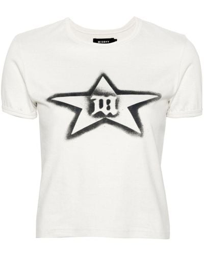 MISBHV Camiseta con logo estampado - Blanco