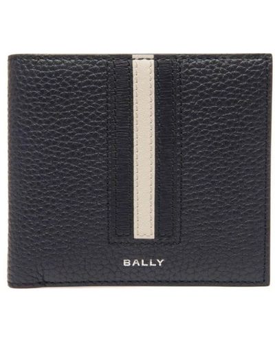 Bally Logo-stamp Leather Wallet - Blue