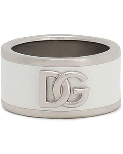 Dolce & Gabbana Logo-plaque Ring - Gray