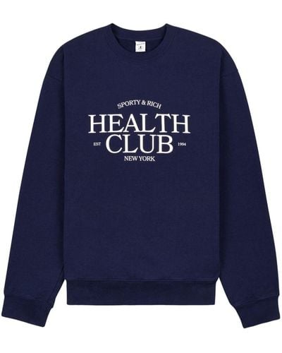 Sporty & Rich Sweatshirt mit Slogan-Print - Blau